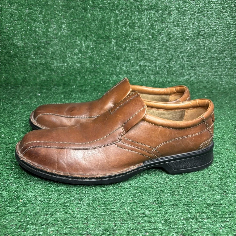 Clarks Ortholite‎ Brown Comfort Slip On Casual Loafers Shoes Size 11.5
